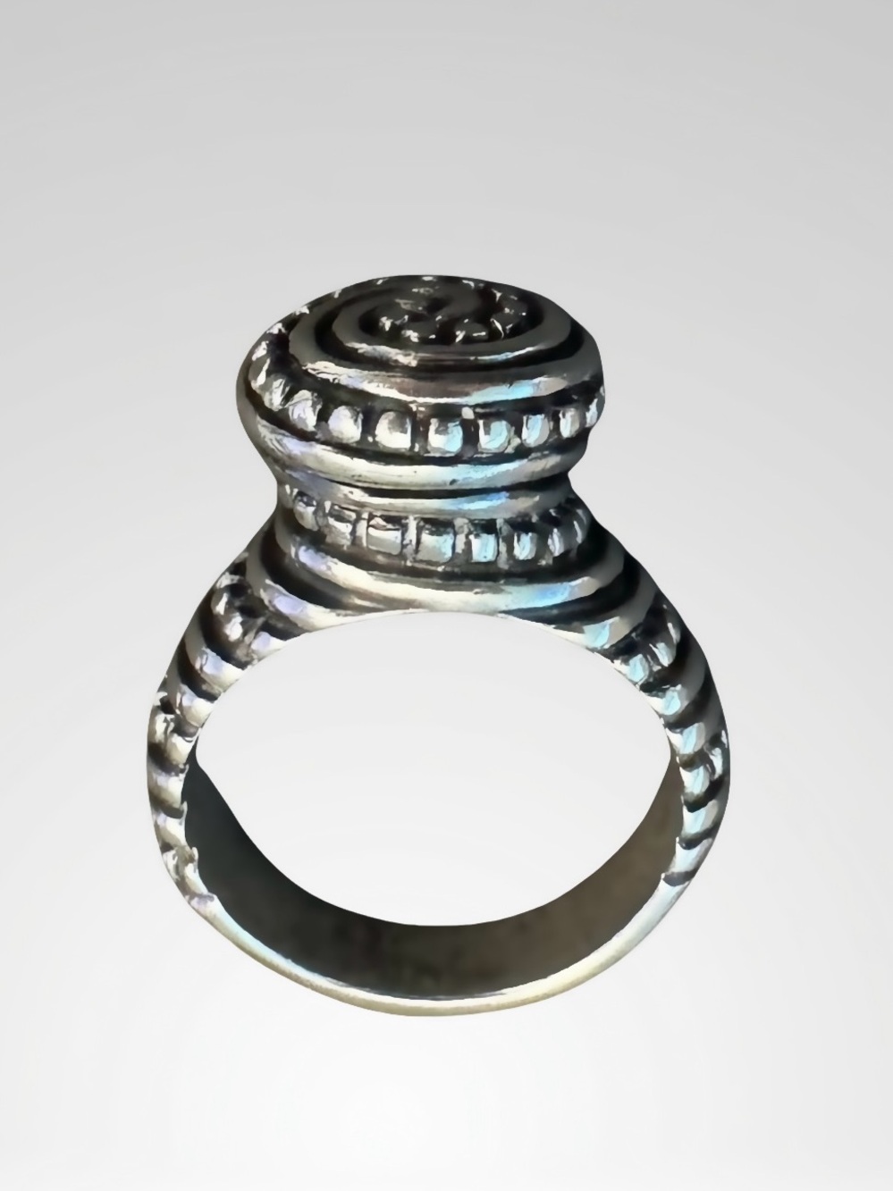 Rare Retired James Avery African Beaded Swirl Ring Sterling Silver 925 Size 6 - Picture 2 of 7